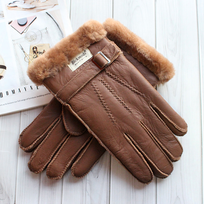 Leather Driving Glove - Luvas de pele de carneiro masculinas