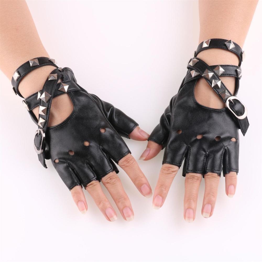 Leather Driving Glove - Unisex Fingerless Driving PU Leather Gloves,