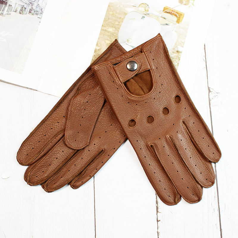 Leather Driving Glove - Verão condução luvas de couro de