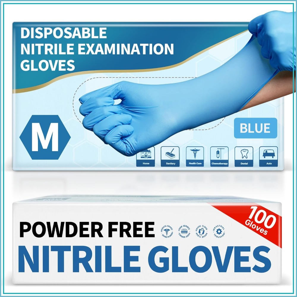 Exam Glove Nitrile - Luvas Descartáveis de Nitrilo Azuis para