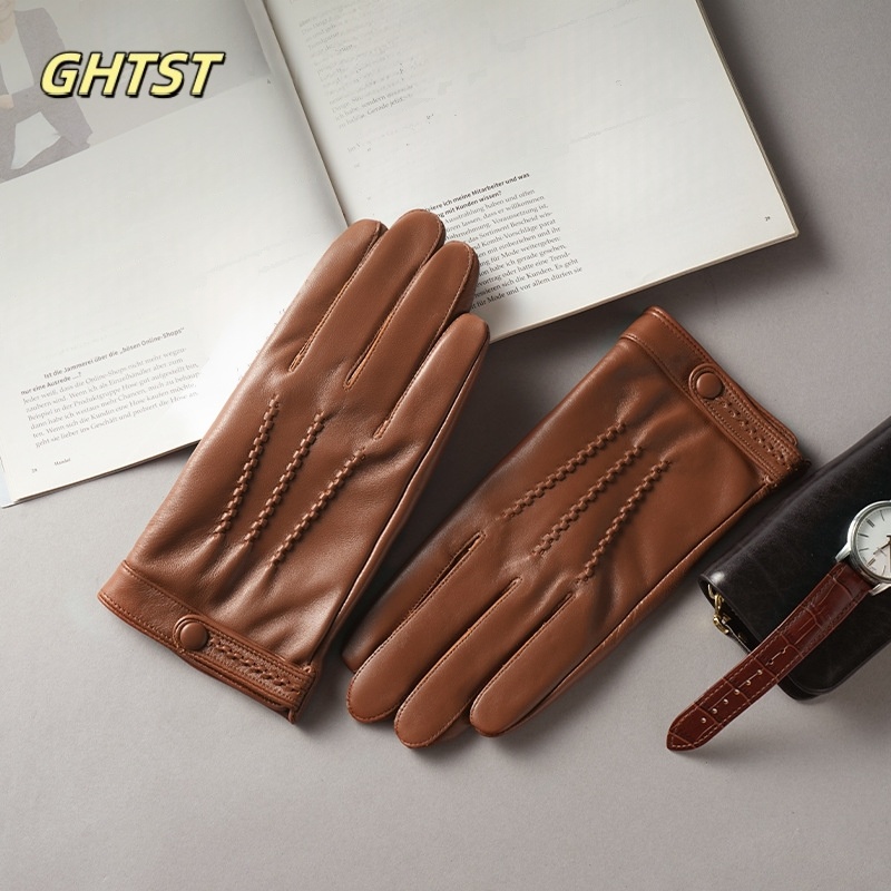 Leather Driving Glove - 2025 novos homens inverno luvas de