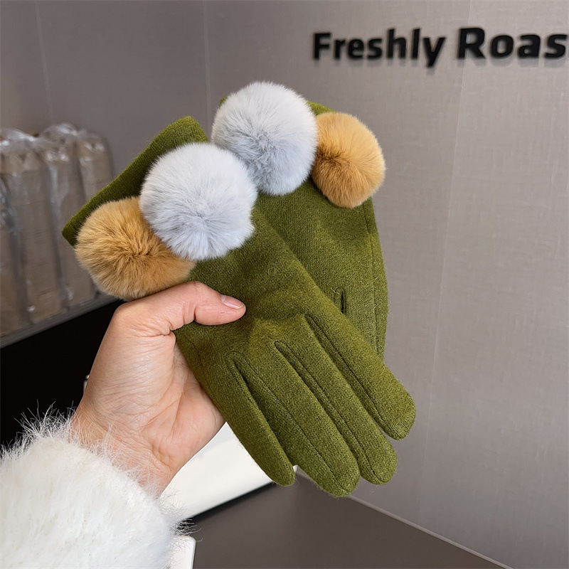 Wool Glove Lined - Luvas Femininas de Lã Xadrez com