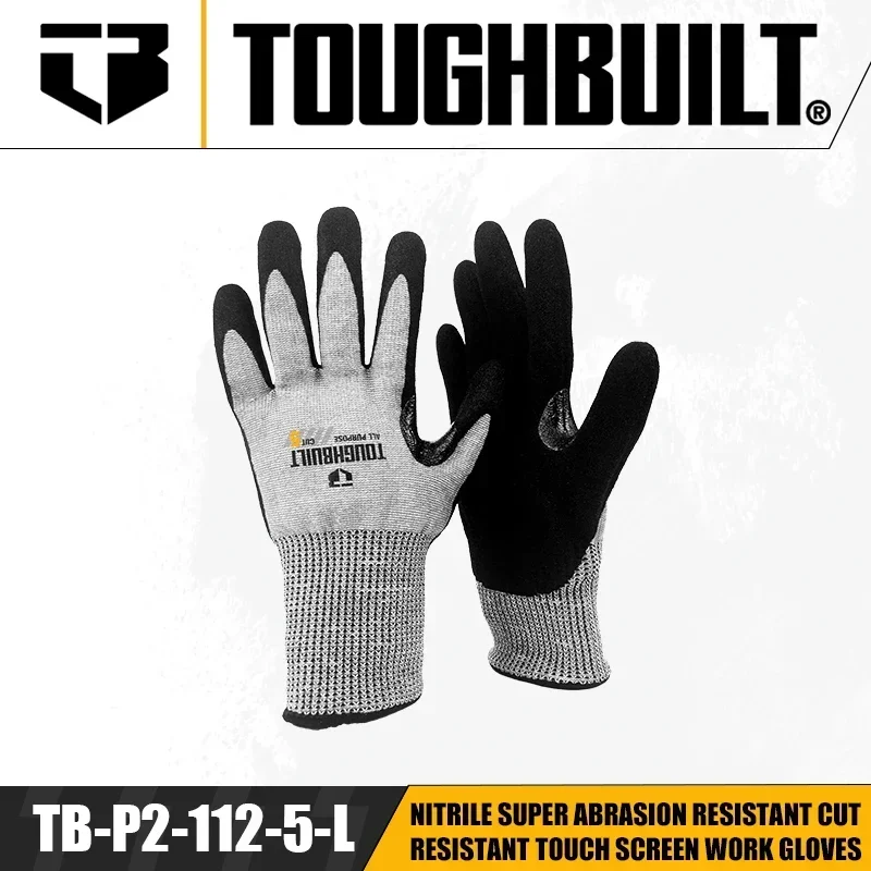 Nitrile Mechanic Glove - TOUGHBUILT TB-P2-112-5-L Nitrilo Super Resistente à