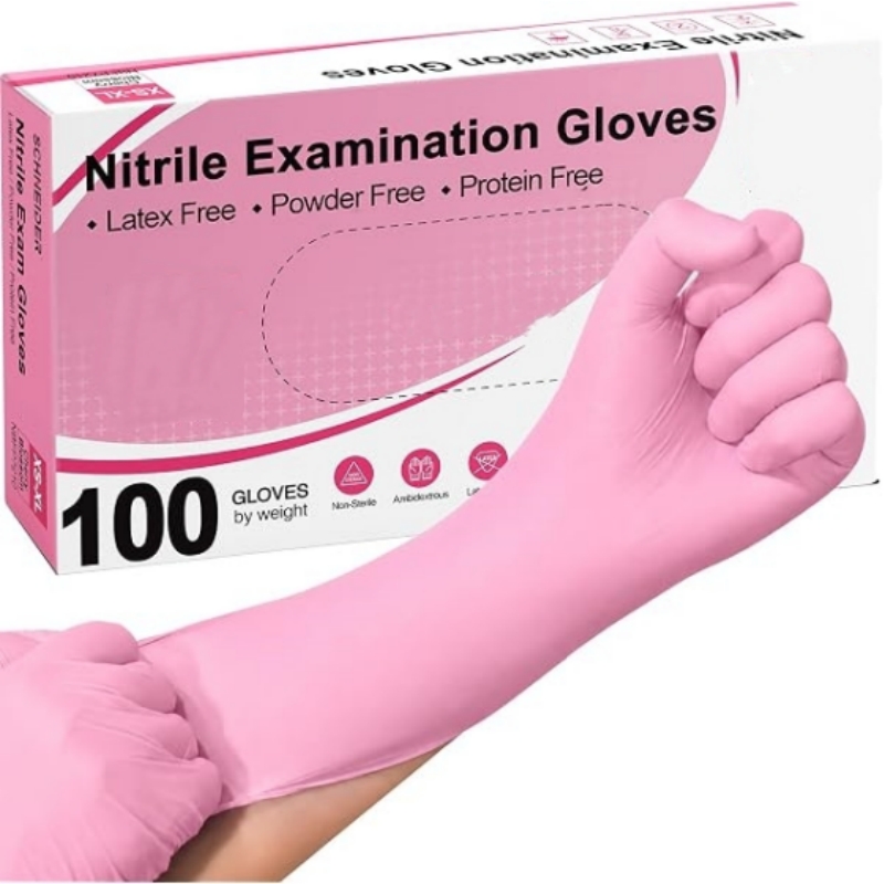 Nitrile Mechanic Glove - 100-200PCS Luvas Descartáveis de Nitrilo Rosa