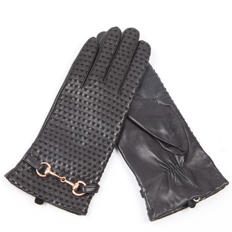 Wool Glove Lined - Luvas de couro real femininas térmicas