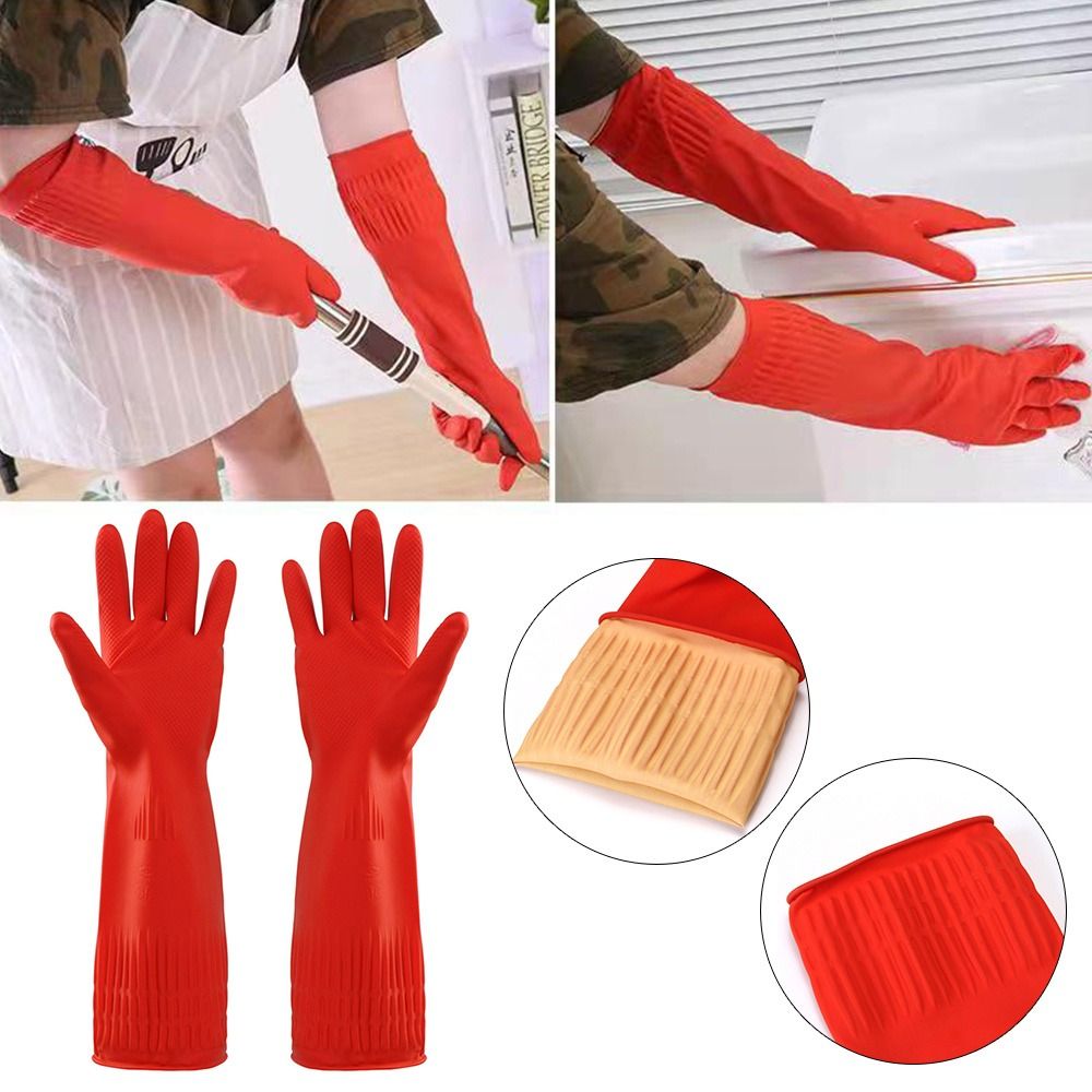 Dish Glove Rubber - Luvas de borracha resistentes com punhos