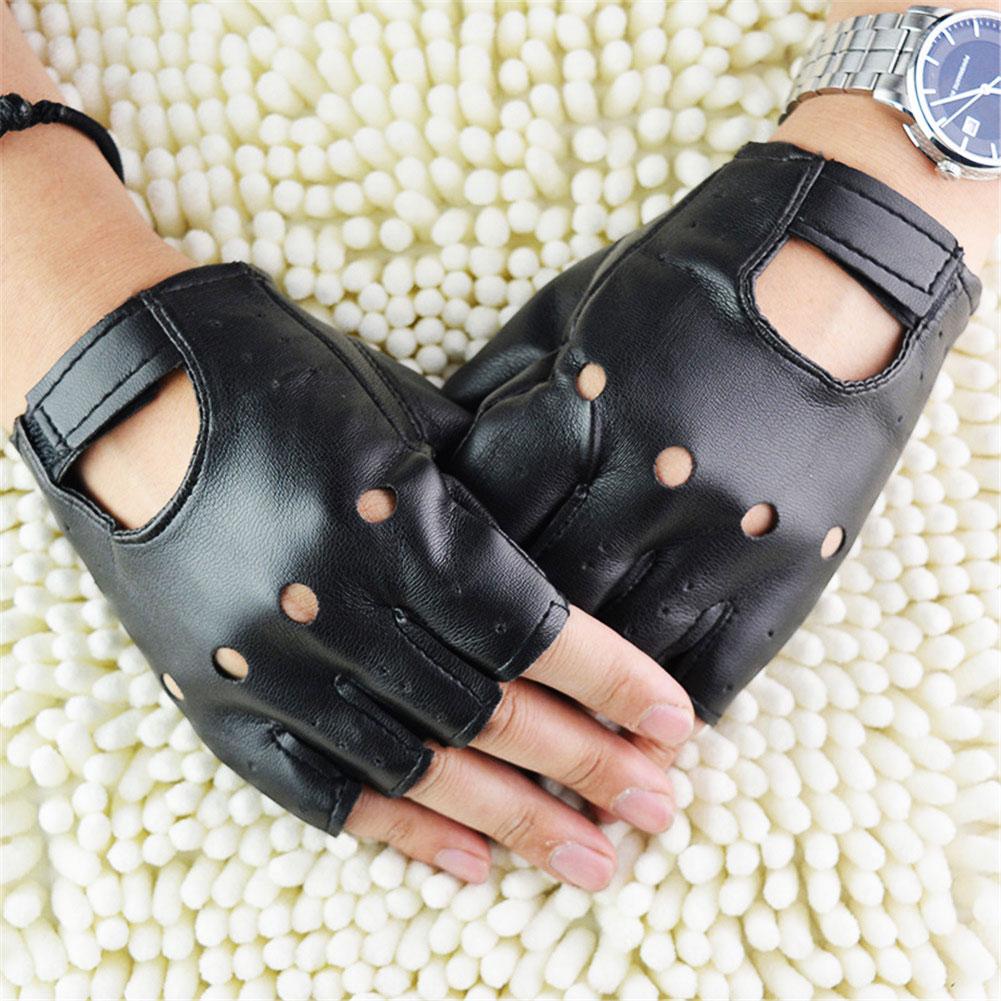 Leather Driving Glove - Luvas Unissex Meio Dedo de Couro