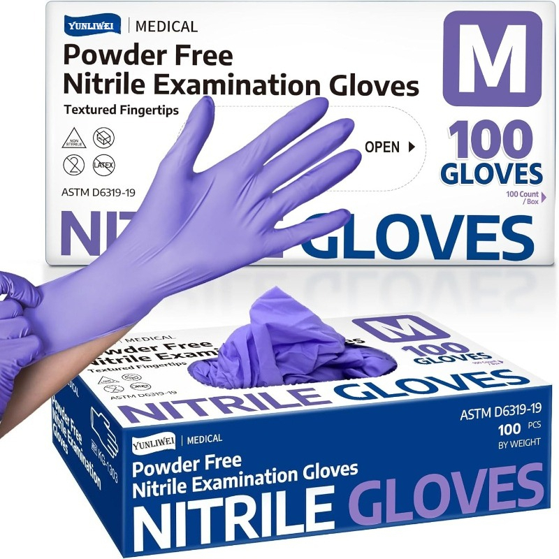 Exam Glove Nitrile - Luvas Descartáveis Roxas de Nitrilo para