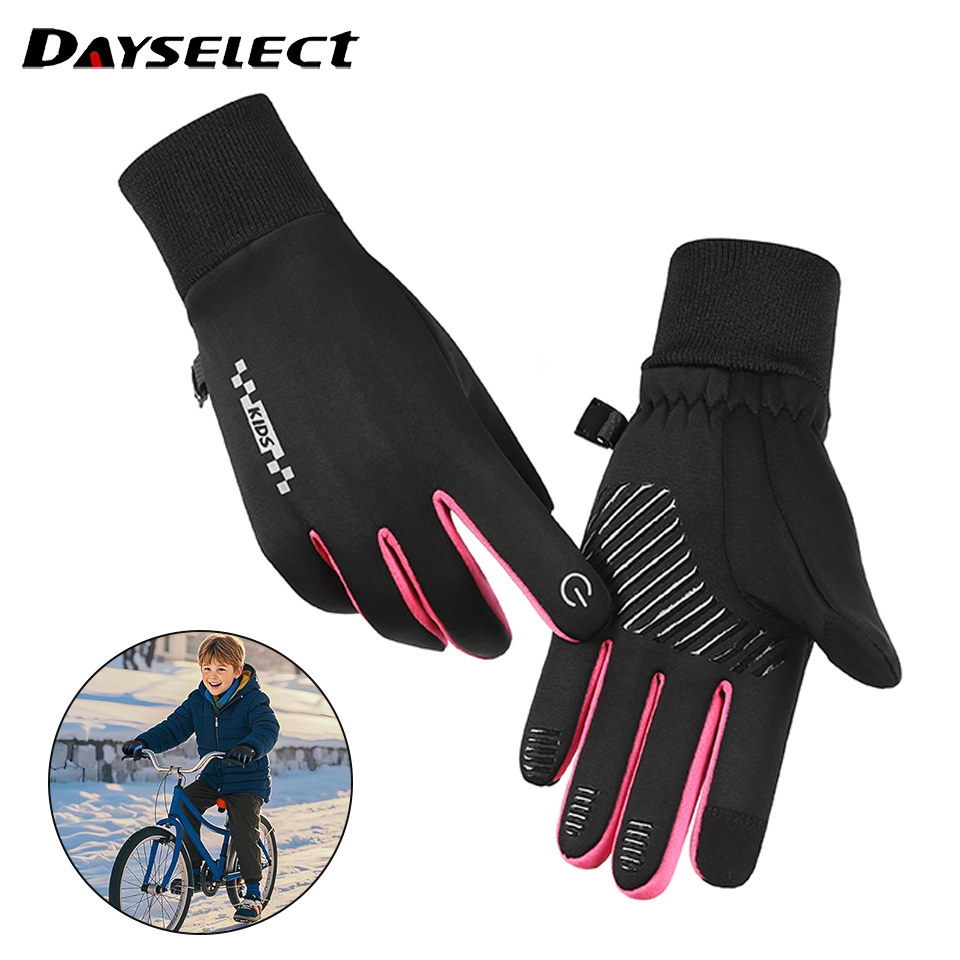Ski Glove Waterproof - Inverno crianças luvas acolchoadas vento quente