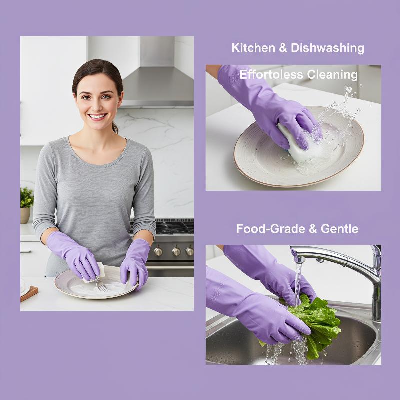 Dish Glove Rubber - 1 par de luvas de látex