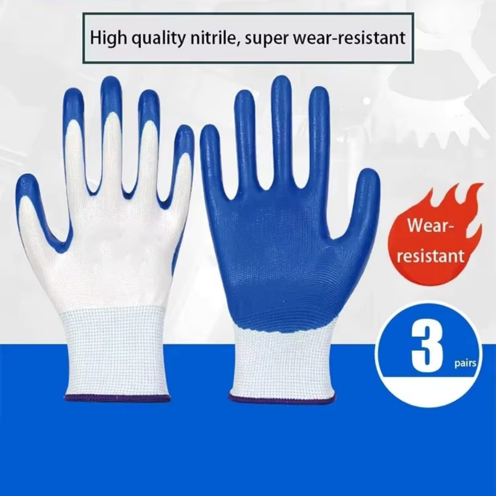 Nitrile Mechanic Glove - 3 pares de luvas de nitrilo