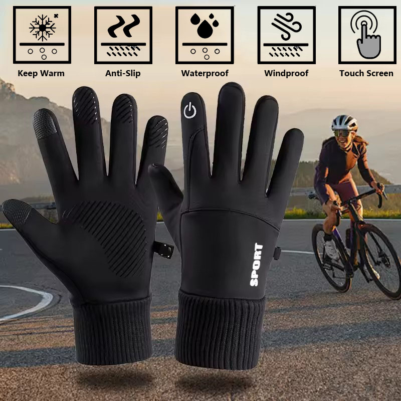 Ski Glove Waterproof - Preto inverno quente dedos completos à