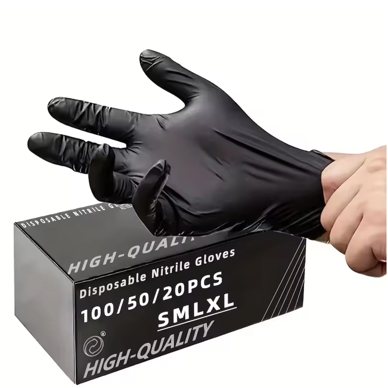 Nitrile Mechanic Glove - 100/50/20 pçs luvas de nitrilo preto