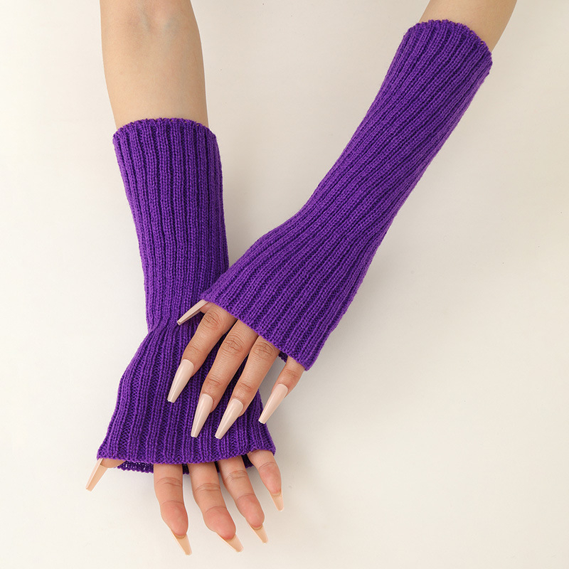 Fingerless Glove Knit - Meninas coloridas quentes de malha braço