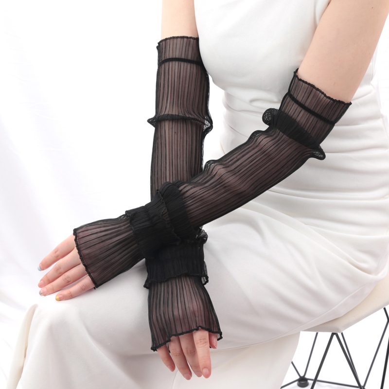 Fingerless Glove Knit - 1 par de seda gelo mangas