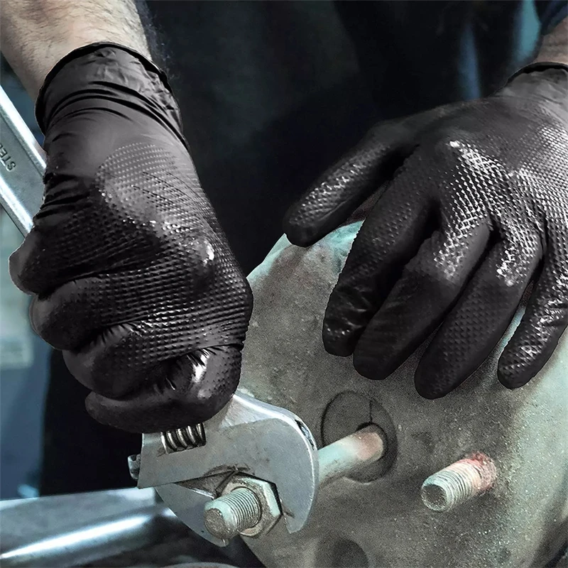 Nitrile Mechanic Glove - Luvas Industriais Pretas de Nitrilo 8mil,