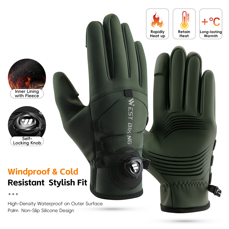 Winter Glove Insulated - Luvas de bicicleta de inverno magnéticas