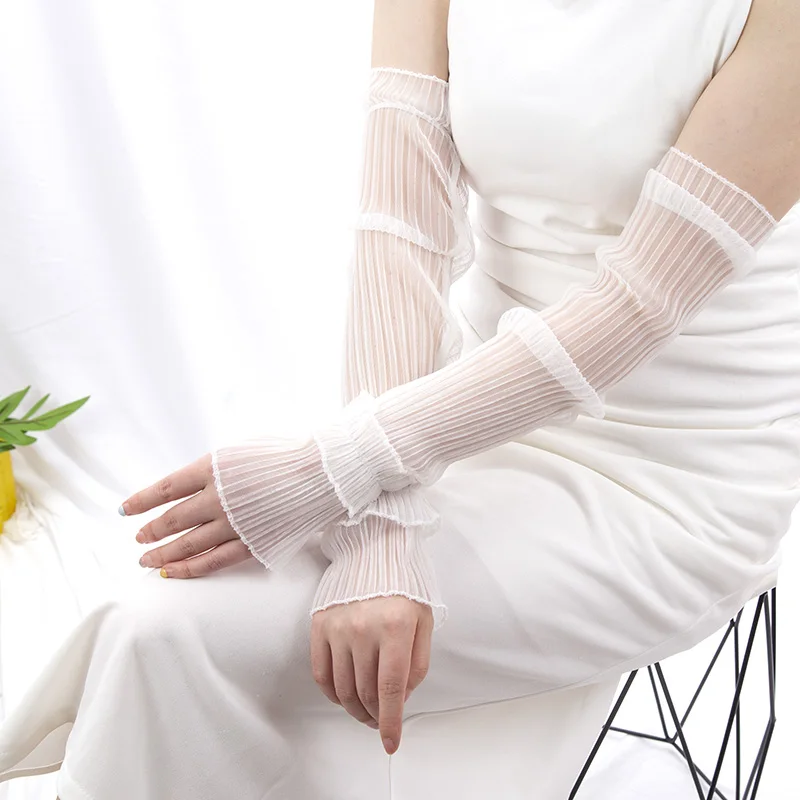 Fingerless Glove Knit - Verão longo luvas sem dedos mulheres
