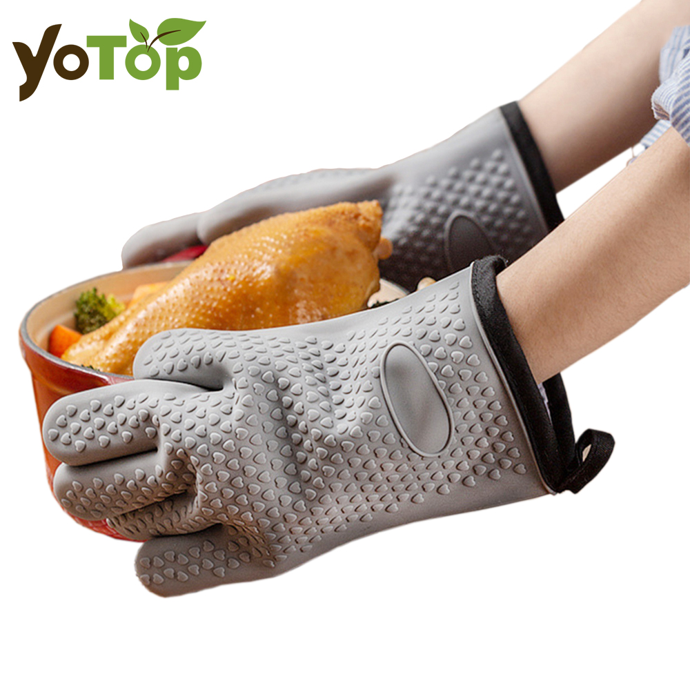 Oven Mitt Silicone - Luvas de silicone resistentes ao calor,