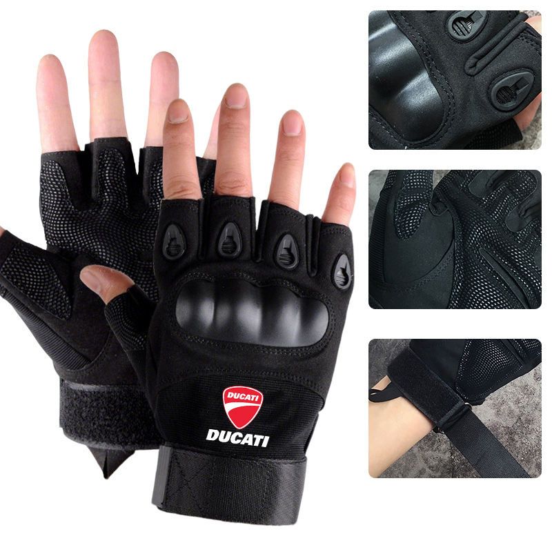 Motorcycle Glove Knuckle - Luvas táticas de meio dedo com