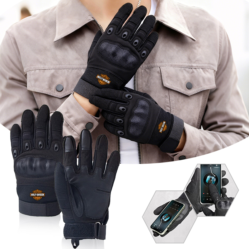 Leather Driving Glove - Luvas de motocicleta de couro genuíno,