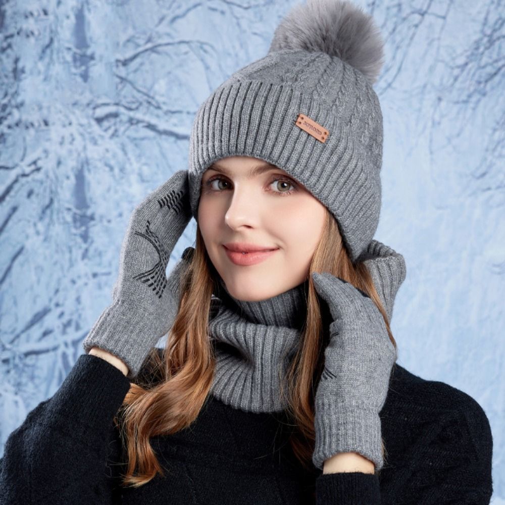 3 pçs caminhadas cor sólida ch - Wool Glove Lined avaliação e preço