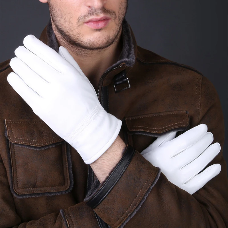 2025 inverno luvas brancas de  - Leather Driving Glove avaliação e preço