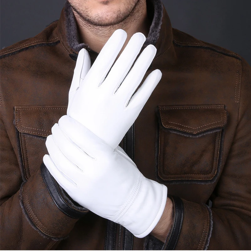 2025 inverno luvas brancas de  - Leather Driving Glove avaliação e preço