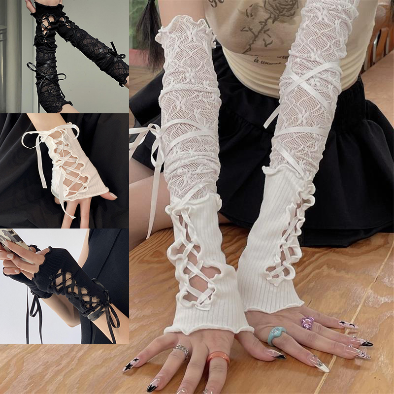 Luvas femininas sem dedos com  - Fingerless Glove Knit avaliação e preço