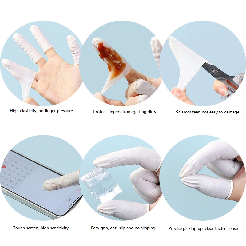 100/200PCS Protetores de Dedo  - Latex Disposable Glove avaliação e preço