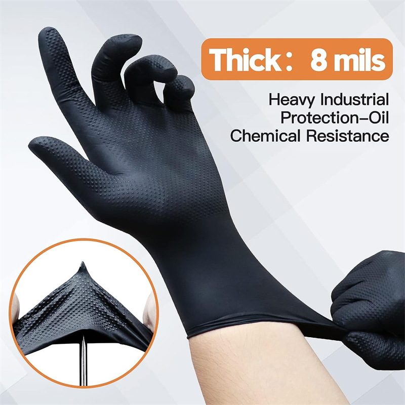 Luvas de nitrilo pretas descar - Nitrile Mechanic Glove avaliação e preço