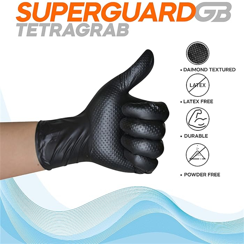 Luvas de nitrilo pretas descar - Nitrile Mechanic Glove avaliação e preço