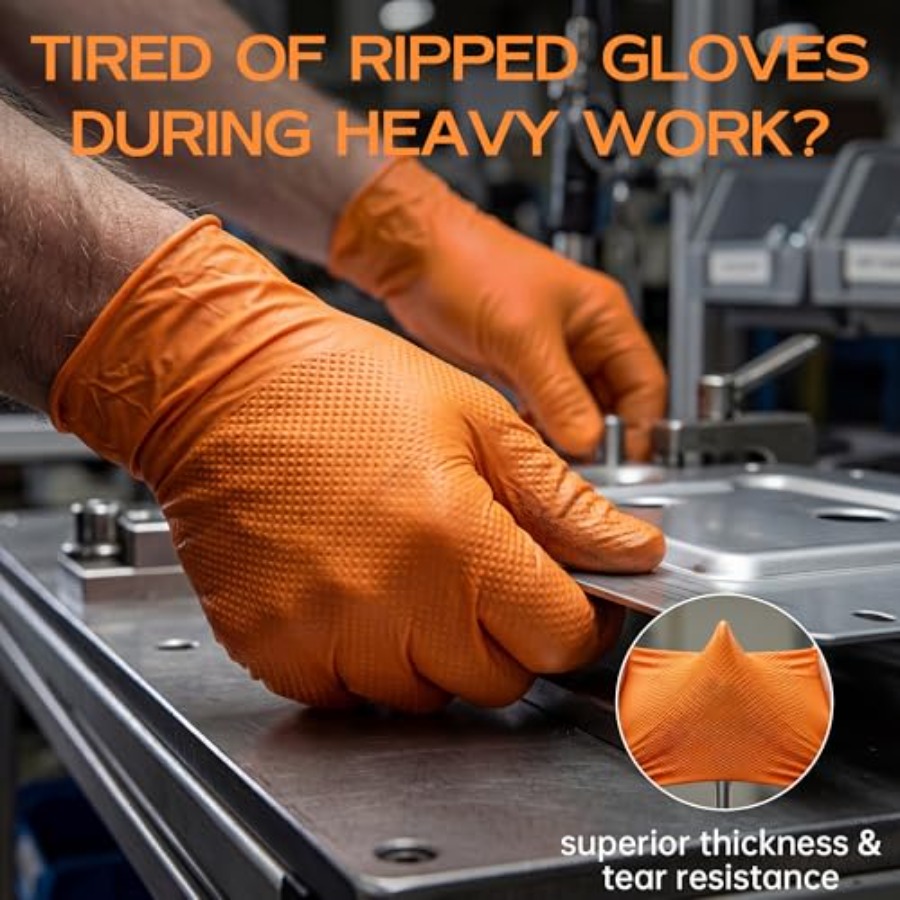 Luvas de Nitrilo Laranja de Al - Nitrile Mechanic Glove avaliação e preço