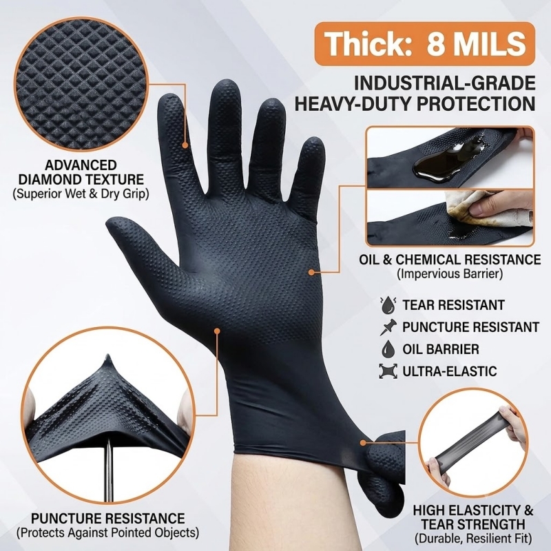 Luvas Industriais Pretas de Ni - Nitrile Mechanic Glove avaliação e preço