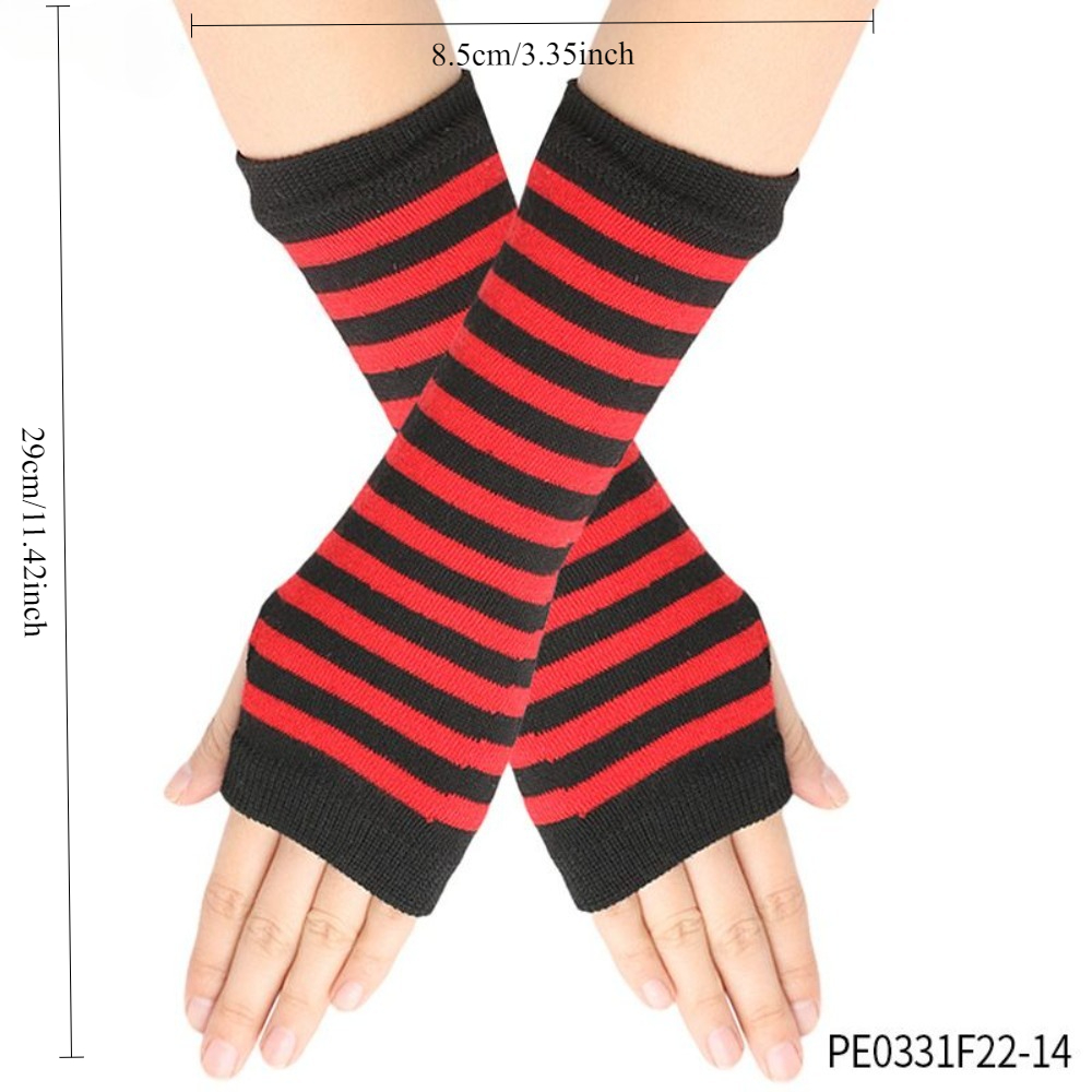 Luvas sem dedos listradas em v - Fingerless Glove Knit avaliação e preço