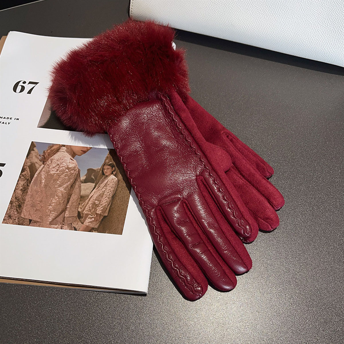 Inverno feminino luxo luvas de - Leather Driving Glove avaliação e preço