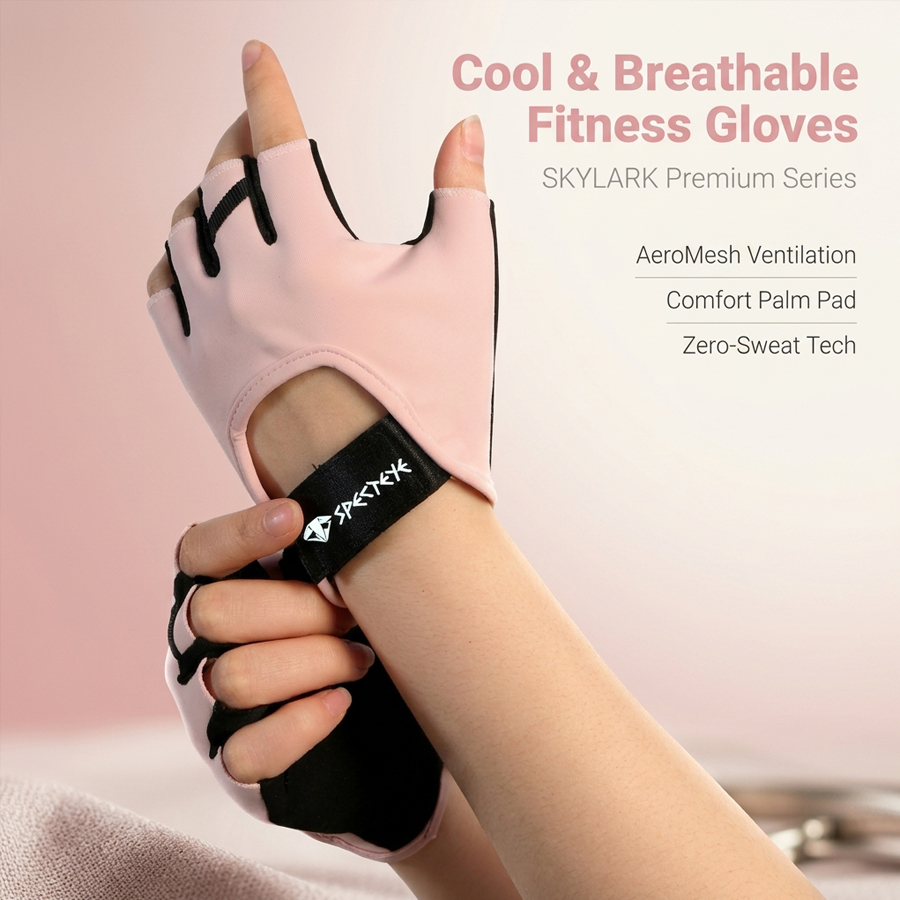 Luvas femininas rosa de meio d - Workout Glove Gym avaliação e preço