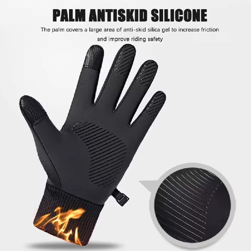 Preto inverno quente dedos com - Ski Glove Waterproof avaliação e preço