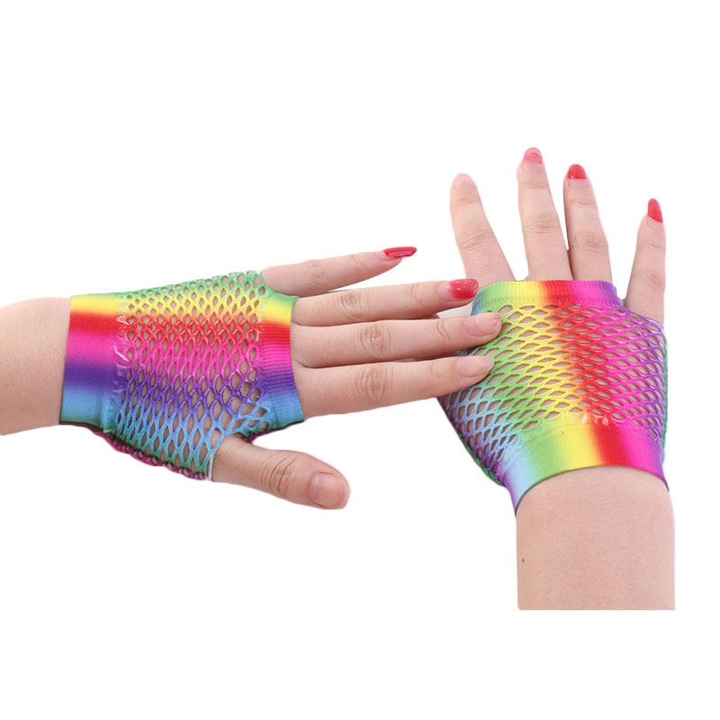 Senhoras sexy arco-íris cor cu - Fingerless Glove Knit avaliação e preço