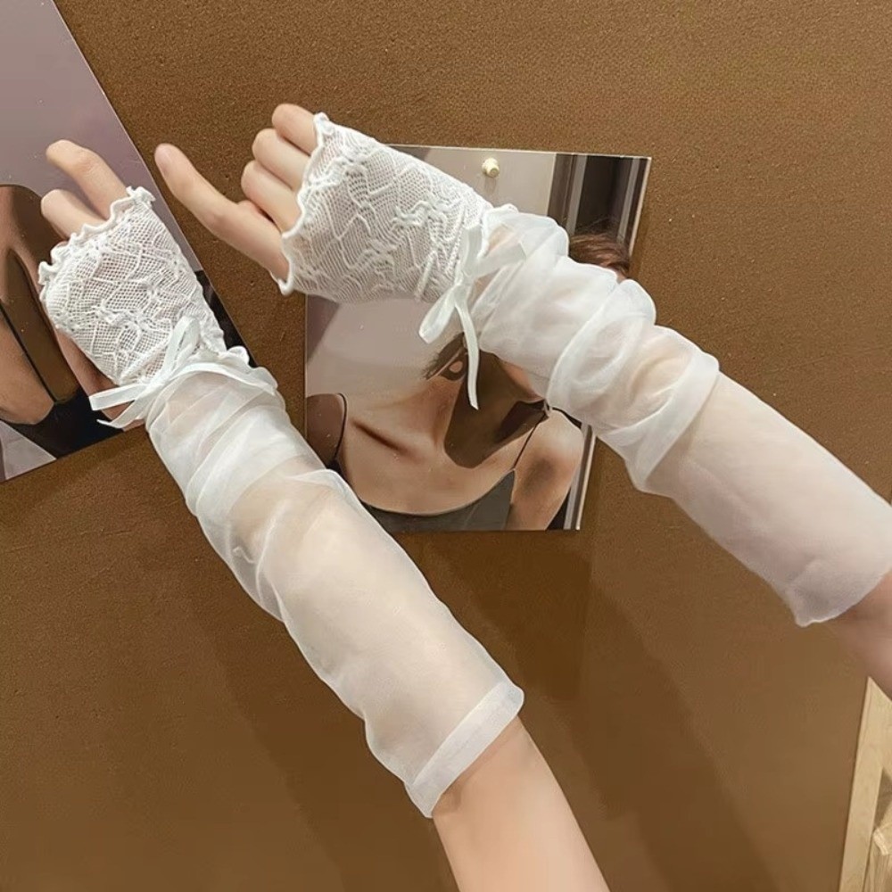Luvas de Renda Y2K com Babados - Fingerless Glove Knit avaliação e preço