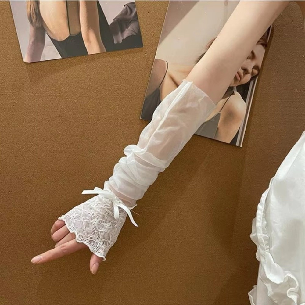 Luvas de Renda Y2K com Babados - Fingerless Glove Knit avaliação e preço