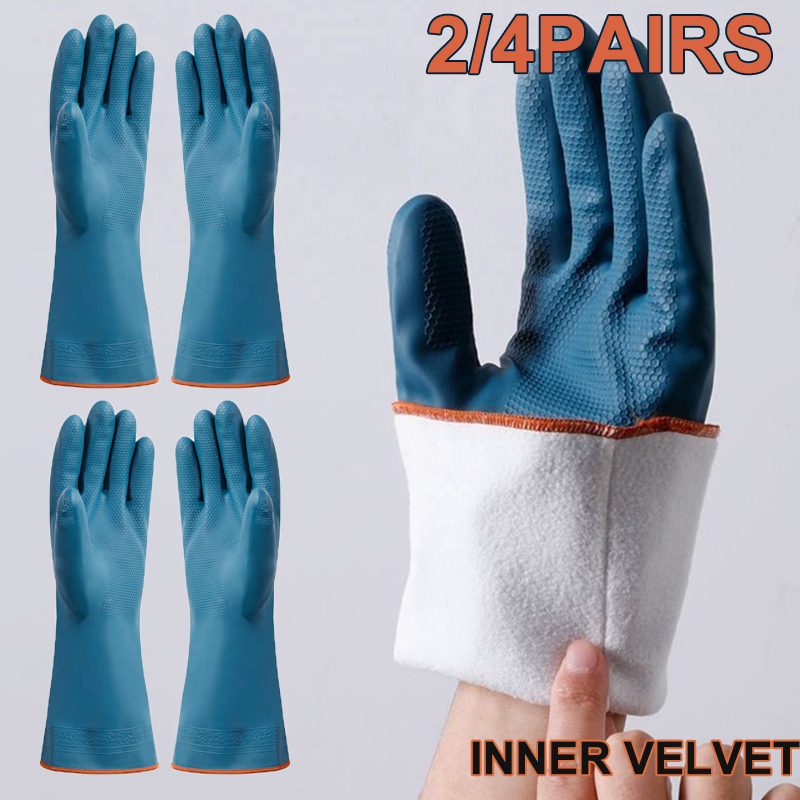 2/4 pares luvas impermeáveis c - Rubber Glove Cleaning avaliação e preço